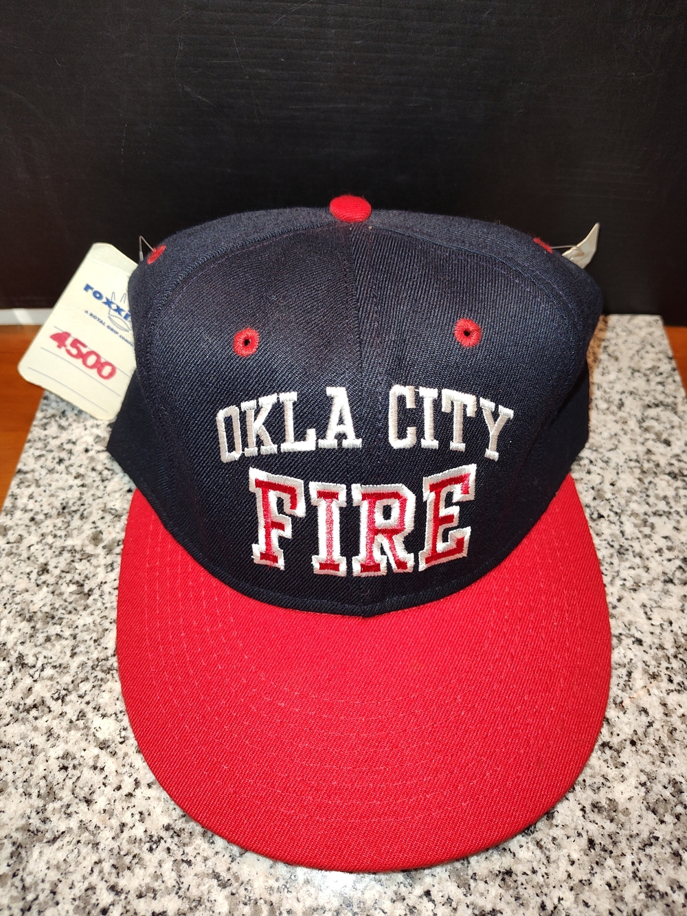 OKLA CITY FIRE Kids Baseball Cap - Navy & Red. Size 7.